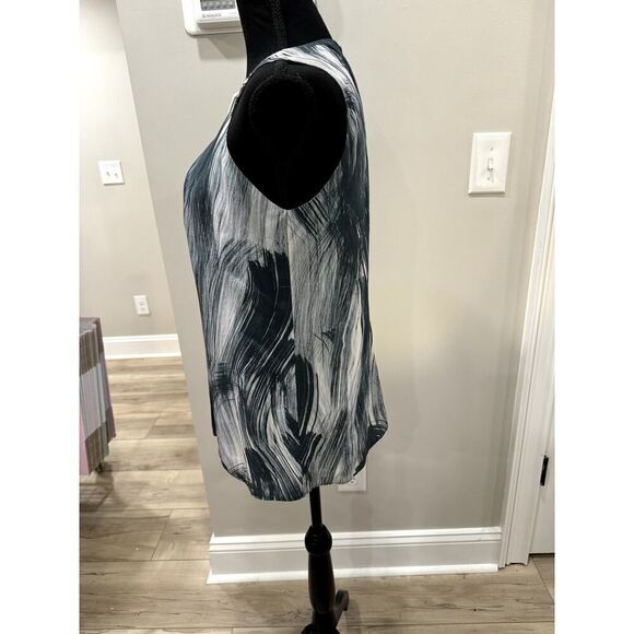 100% Silk Lafayette 148 Blouse Lined Tank Gray Marbled Dressy Workware - Size 2 - Picture 3 of 10